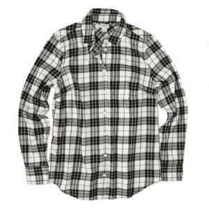 J.Crew Factory black & white flannel shirt, XS